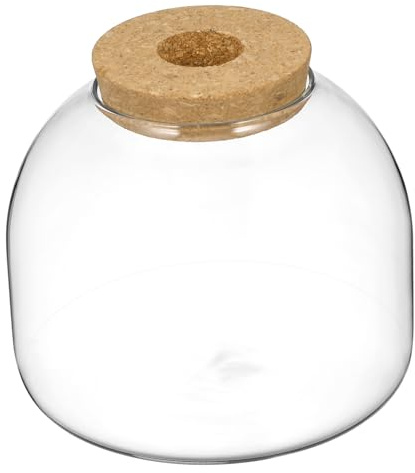 WOONEKY Terrarium mit Holzstopfen Mikrolandschaftlicher Hydrokultur Behälter für Pflanzen Transparentes Flaschengarten Dekorative Vase für Moos und Kleine Ökosysteme