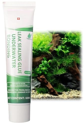 60ML Aquarium Silicone Glue, Underwater Aquarium Sealant, Waterproof Silicone Sealant for Underwater Fish Tank Repair, Aquar-ium Safe Leak Fix Glue, Water Seal, Strong Water-Resistant