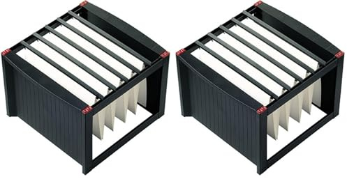 helit H6110092 - Hängeregistraturgestell, extra stabil, stapelbar, schwarz/rot, DIN A4 (Packung mit 2)