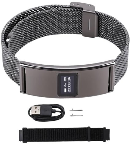 Topiky Pulsera Inteligente, Rastreador de Salud y Actividad Física, Pulsera de Actividad Física Portátil, Rastreador de Sueño 24 Horas, de para Hombres y (Black)