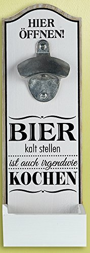 GILDE Wandflaschenöffner mit lustigem Spruch, 6x10x30 cm