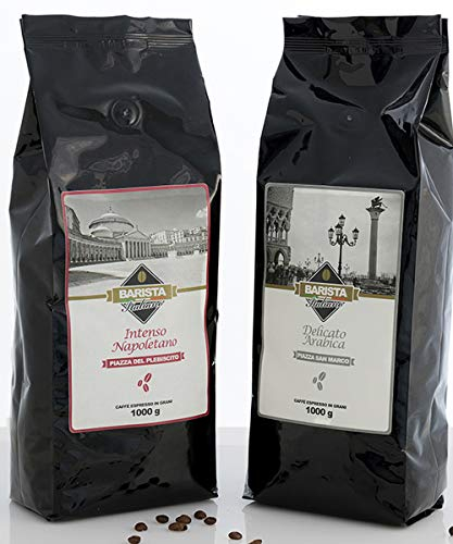 Barista Italiano 2 x 1KG Café en Grains - Goût Premium (VARIÉTÉ DE CAFÉ)