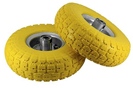 2x10 Flats Sack Truck Trolley Cart Wheel Replacement Solid Rubber Tyre Yellow