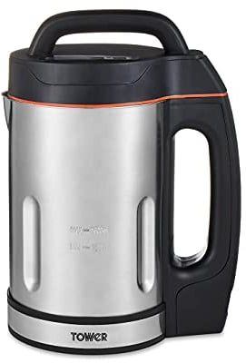 Tower T12031 Soup & Smoothie Maker with Intelligent Control System and Stainless Steel Jug and Blade, 1000W, 1.6 Litre, Stainless Steel