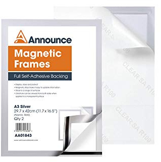 Announce Magnetic Frame A3 Silver (Pack of 2) AA01843