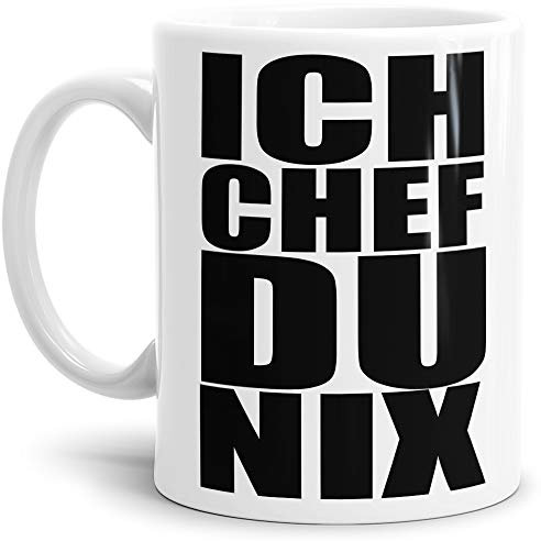 Chef-Tasse Ich Chef Du nix Beruf/Boss/Lustig/Spruch/Geschenk-Idee/Arbeit/Büro/Weiss