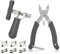 QKURT Bike Link Plier + Chain Breaker Splitter + 6 Pairs Bicycle Missing Link, Chain Plier Quick Link Plier for 6/7/8/9/10 Speed Chains Repair | Professional Bicycle Chain Tool Kit, Gray