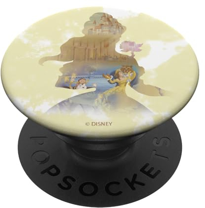 PopSockets Disney Beauty And The Beast Belle Silhouette Fill PopSockets PopGrip: Ausziehbarer Sockel und Griff für Handys/Tablets mit Tauschbarem Top