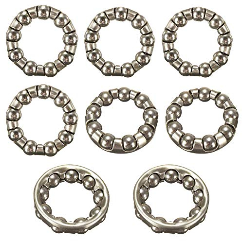 BAIBEI 8Pcs Fahrrad Kugellager, 1/4 Zoll x 9 Kugellager, Stahl, Kurbellager, Fahrradkurbel, Lowrider-Bikes, Beach Cruiser, Limos, Stretch-Fahrräder