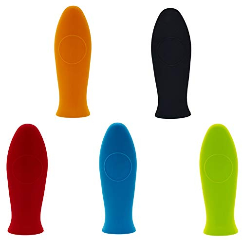 Cubierta de Agarre para Sartén y Olla - Mango de Silicona Aislante para Protección Contra el Calor - Agarradera para Hierro y Ollas - 5 Piezas