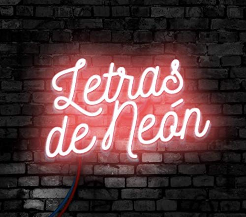 Rótulo neón luz led sobre base de metacrilato personalizado | Uso para interior y exterior | Diferentes tamaños | (Texto 2 línea, 75 cm)
