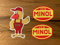 #844 / MINOL Pirol Aufkleber Set je 10x7cm + 7x5cm VEB DDR Oldtimer Auto Sticker Moped Retro Vintage Ossi für Trabant Barkas Wartburg Simson usw.