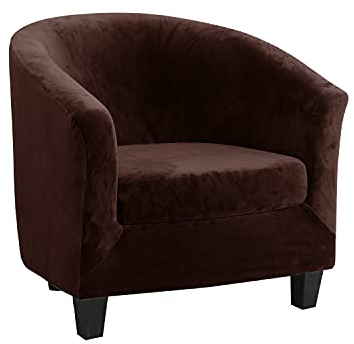 TOPCHANCES Sesselschoner Sesselhusse Sesselüberwürfe,Ausziehbar Elastisch Sessel Velours Sesselbezug mit Armlehnen für Cafe Stuhl Clubsessel Loungesessel Cocktailsessel