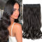 SEGO Clip in Extensions 60cm lange 3/4 voller Kopf Haarverlängerung Haarteil Gewellt 1 Tresse naturliche für Mädchen Dunkelbraun