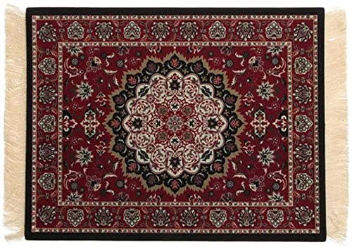 Persian Rug style Ornamental Computer Mouse Mat Pad Dark Red Oriental. Designed by Boltero.