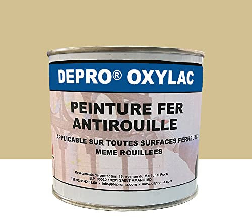 OXYLAC Peinture antirouille pour métal neuf et rouillé - 500GR (BEIGE)