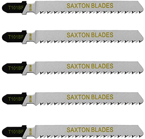 Saxton T101BF - Lame per seghetto alternativo in laminato per legno, compatibili con Bosch, Dewalt, Makita, Milwaukee e molti altri pezzi (confezione da 5)