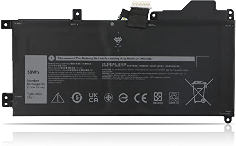K KYUER 38Wh 1FKCC Laptop Akku für Dell Latitude 12 7200 7210 2-in-1 Detachable 12.3-inch Tablet T04J T04J001 T04J002 Series KWWW4 9NTKM D9J00 T5H6P NK35K 4JFDV 0D9J00 09NTKM 0KWWW4 Notebook Battery