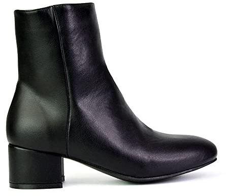 ESSEX GLAM Womens Low Heel Ankle Boots Ladies Western Chelsea Formal Booties Shoes Size 3-8