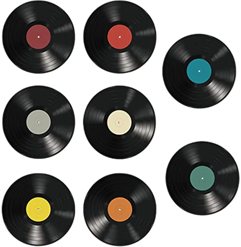 runrayay 10 Zoll CD Album Cover Poster Collage Kit, 8Pcs Selbstklebende Wand Collage Ästhetische Bilder, Schlafsaal Wand Records Schlafzimmer Dekor, Rock and Roll Musik Party Dekorationen