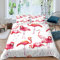 ALABOW Flamingo Bettwäsche Set 135x200 cm 2teilig mit Reißverschluss Weiche und Angenehme Schlafkomfort Microfaser Bettbezug Tropisch Tier Flamingo Kinderbettwäsche mit Kissenbezug 80x80