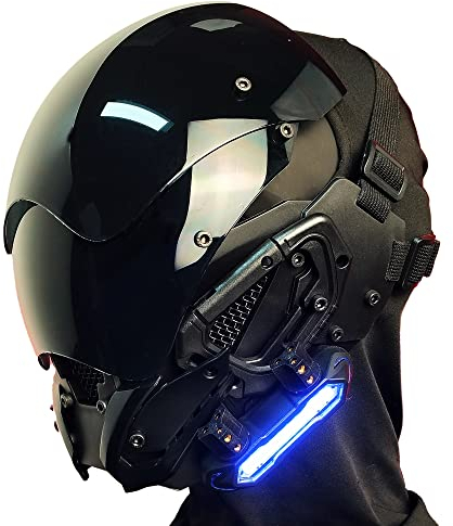 Marikito Punk Futuristic Techwear Mask Sci Fi Masks Halloween Cosplay Costume Suitable For Any Adult Men Women, Black