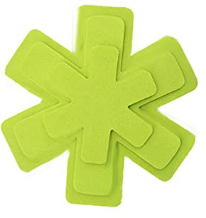 SagaSave Juego de 12 separadores de ollas, color verde, tela no tejida, forma de estrella
