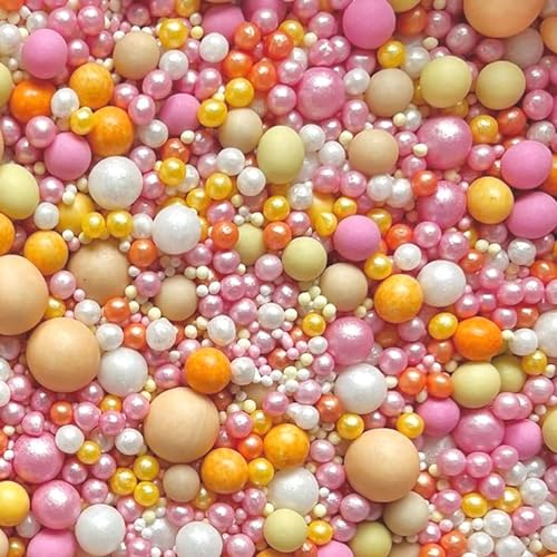 Easter sprinkles yellow orange lemon peach pink pastel chocolate balls white Sprinkles cupcake cookies cake toppers pearls birthday decoration topper mum easter retro 70s preppy GROOVY BABY