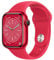 Apple Watch Series 8 (GPS + Cellular 41mm) RED Aluminum Case with RED Sport Band (Renewed)