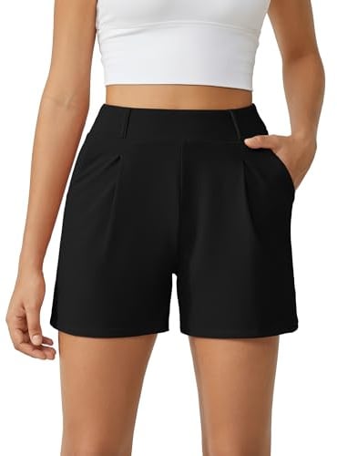 G4Free Shorts Damen mit Taschen Sommer Sporthose Hohe Taille Kurze Hose Weite Bein Gym Shorts Elegantes Laufen Kurzhose