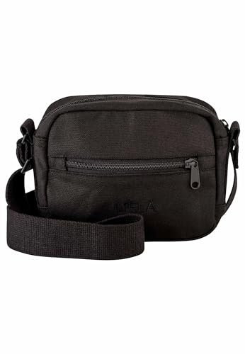 Mela - kleine Umhängetasche PATNI | Nachhaltig mit Fairtrade Cotton, GOTS & Grüner Knopf Zertifizierung, Farbe:schwarz, Größe:1.8 Liter