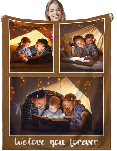 XNBTIM Personalisierte Decke,Fotodecke mit Eigenem Foto,Personalisiert Decke mit Foto, Personalisierte Geschenke, Geschenke fur Freundin，Mama,Papa