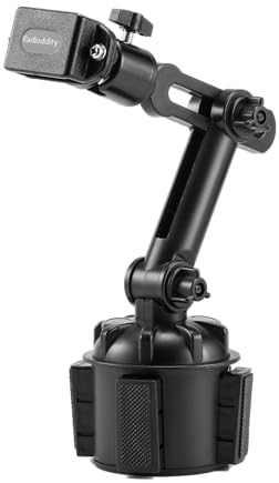 Radioddity RH1 Getränkehalter Radiohalterung Sicher und Stabil, Länge und Höhe verstellbar für Handfunkgerät, Walkie-Talkies, Funkgeräte, Auto-Mobilfunk