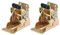 sourcing map 2pcs Table Leg Folding Brackets, Foldable Self Lock Hinges Extension Support for Table Bed Leg, Bronze Tone