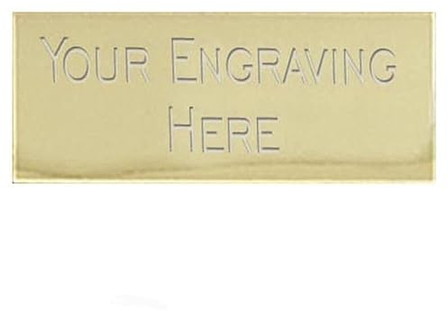 Engraved Nameplate for Trophy Award Display Gold Colour Self Adhesive 50mm wide x 25mm High
