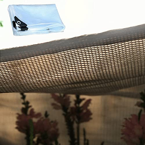 PVC-Kunststoffplane mit Ösen – transparente, wasserdichte Abdeckplane, dick und langlebig, stark und verschleißfest (weiß, 2 x 3 m)