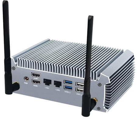 AIOPCWA Mini PC Ryzen 7 7730U (8C16T, up to 4.5GHz) Windows 11 Pro, Fanless AMD Dual LAN Desktop Computer, DDR4 32 GB RAM 512 GB NVMe SSD, Radeon Graphics, HD, WiFi6, BT5.2