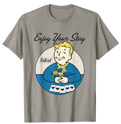 Fallout Video Game Vault Boy Poker Enjoy Your Stay Camiseta