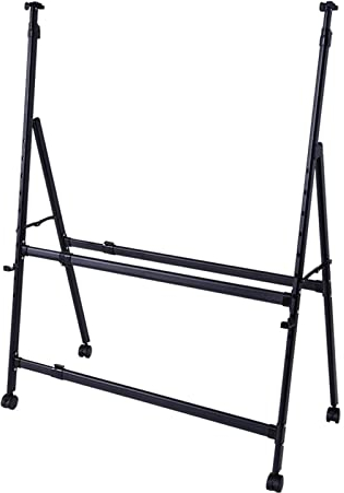 DLAZUM Beweglicher, trocken abwischbarer Tafelständer, höhenverstellbar, Faltbare A-Typ-Whiteboard-Staffelei aus schwarzem Metall, passend für Whiteboard-Größen von 80 x 120 cm bis 150 x 300 cm