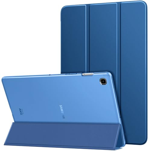 MoKo Funda Compatible con Samsung Galaxy Tab S5e 2019, Ultra Delgado Función de Soporte Protectora Plegable Cubierta Trasera Transparente para Galaxy Tab S5e SM-T720/SM-T725 2019, Azul Marino Oscuro