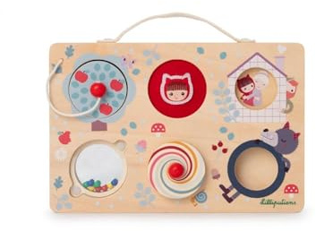 Lilliputiens - Aktivitätstafel Märchen - Busy Board für Babys - Multi-Aktivitätsspielzeug für Babys - Fördert die Feinmotorik - Praktischer Koffer zum Mitnehmen - Ab 18 Monaten - 83510