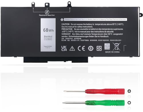 KXRSII 68Wh GJKNX Batterie pour Dell Latitude 5580 5480 5280 5288 5290 5488 5590 5591 5490 5491 5495 E5480 E5580 E5490 E5590 Precision 15 3520 3530 GD1JP DY9NT 5YHR4 FPT1C KCM82 MT31P 451-BBZG