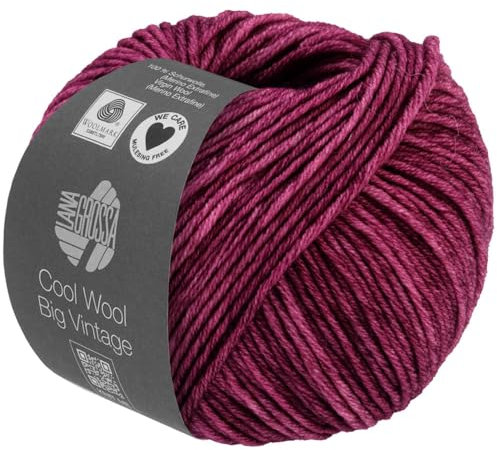 LANA GROSSA Cool Wool Big Vintage | Merinoklassiker mit Ton-in-Ton Farbeffekt | Handstrickgarn aus 100% Schurwolle (Merino extrafein) | 50g Wolle zum Stricken & Häkeln | 120m Garn FB 7177