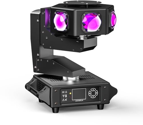 240W Luz de cabeza móvil LED RGBW Beam 6 de lámpara LED, Z axis con rotación infinita luz de escenario con control de sonido luz de fiesta para Halloween DJ bar cumpleaños discoteca