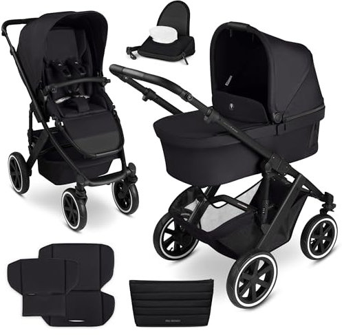 ABC Design Kinderwagen Salsa 5 Air Coal - 2in1 Kombi-Kinderwagen ab Geburt mit Luftreifen, Federung & großer Babywanne