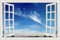 Adesivi murali 3D cielo blu nuvole 70 x 50 adesivi decorativi da parete per finestra adesivi da parete rimovibili murale con finta finestra design materiale PVC