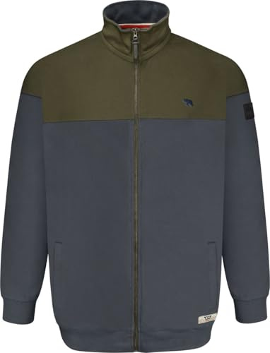 Duke Men's Plus Size Denham Zip Through Pique Fleece Sweatshirt - Grey