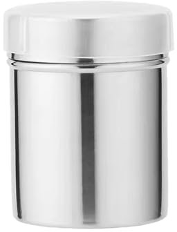 Puderzuckerstreuer Edelstahl,Puderzuckermühle,Kakaostreuer für Cappuccino,Für BBQ Sprinkle Jar Bottle Pepper Shaker Sprinkle,Puderzucker Kakao Matcha Pulver Fine Mesh Seasoning Bottle Jar Cylinder