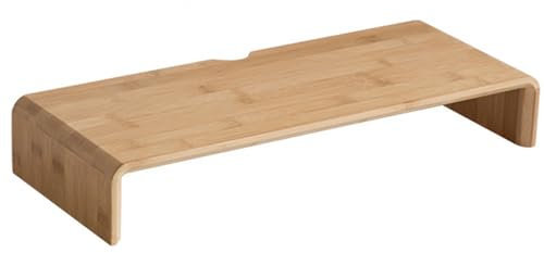 Simcat Supporto per monitor in legno, piano singolo, naturale, H8xL50xP20 cm
