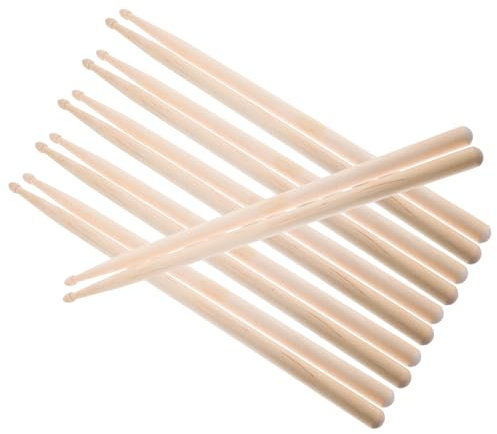 GLSTOY 6pares Baquetas De Madera De Arce De Palillos Para Tambores Accesorios De Percusión Para Principiantes y Profesionales Prácticos y Duraderos